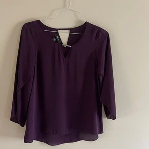 BCX purple 3/4 sleeve blouse.  Size Medium